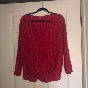Lucky Brand hot pink faux wrap top